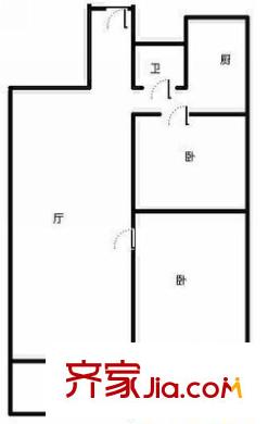 丁香家園戶型圖2-4 2室2廳1衛(wèi)1廚