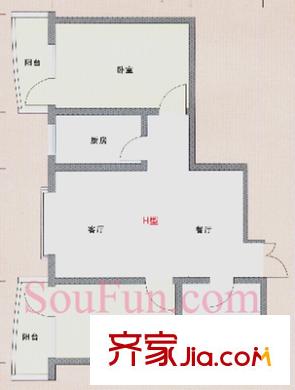 丁香家園戶型圖3-5 3室2廳1衛(wèi)1廚