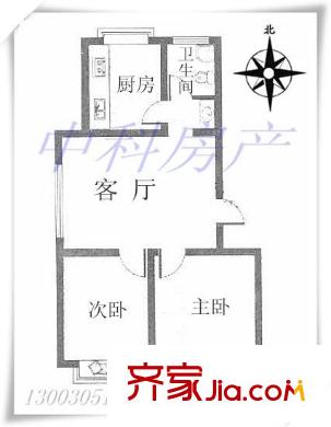 徽商城市風(fēng)景 2室 戶型圖