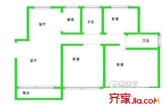 三盛頤景園 3室 戶型圖