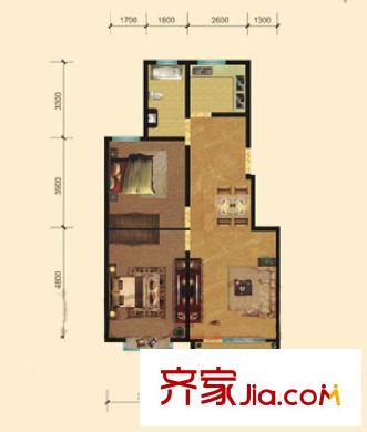 東湖山莊清水苑 2室 戶型圖