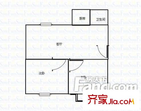 三盛頤景園 2室 戶型圖