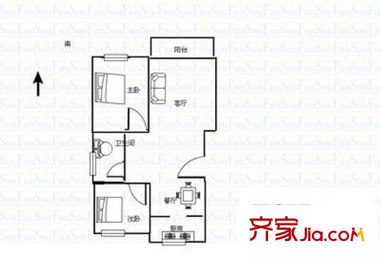 博威香檳小鎮(zhèn) 2室 戶型圖