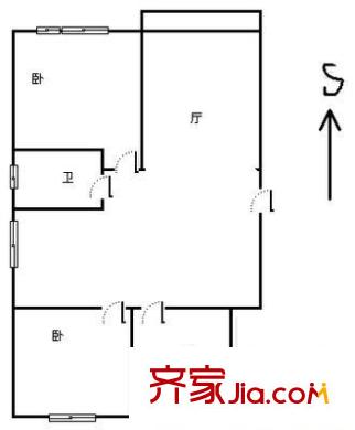 博威香檳小鎮(zhèn) 2室 戶型圖