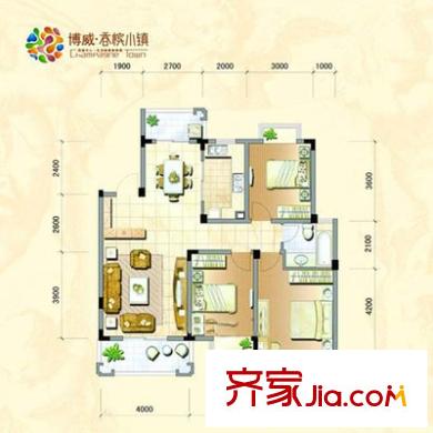 博威香檳小鎮(zhèn) 3室 戶型圖