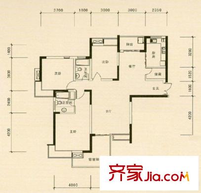 華潤瀾溪鎮(zhèn) 3室 戶型圖