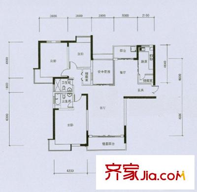 華潤瀾溪鎮(zhèn) 3室 戶型圖