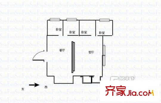 華潤瀾溪鎮(zhèn) 4室 戶型圖