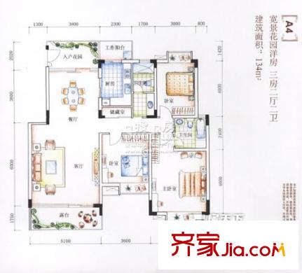 華潤瀾溪鎮(zhèn) 3室 戶型圖