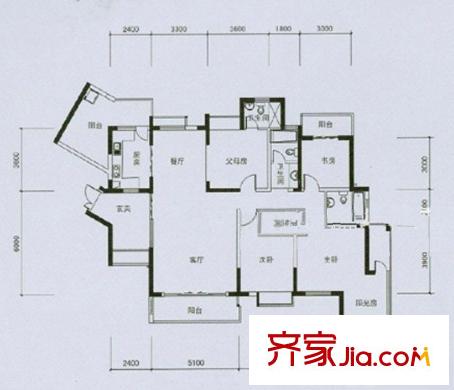 華潤瀾溪鎮(zhèn) 4室 戶型圖