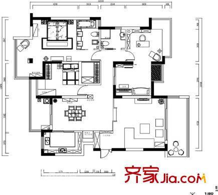 華潤瀾溪鎮(zhèn) 3室 戶型圖