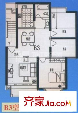 珠光南苑 3室 戶型圖