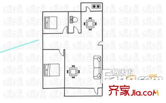 鳳凰城家家景園 2室 戶型圖
