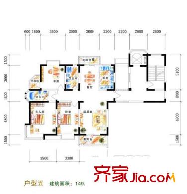 鳳凰城家家景園 3室 戶型圖