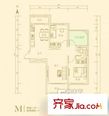 鳳凰城家家景園 2室 戶型圖