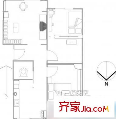 鳳凰城家家景園 2室 戶型圖