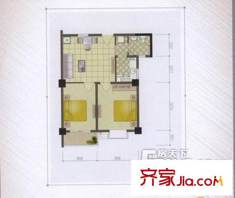 創(chuàng)智廣場(chǎng) 2室 戶型圖