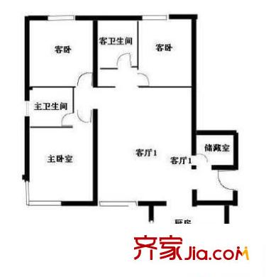 珠光南苑 3室 戶型圖