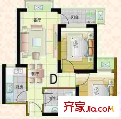 珠光南苑 3室 戶型圖