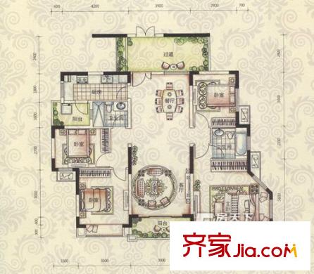 湖東景園 4室 戶型圖