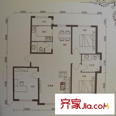 東風新村 3室 戶型圖