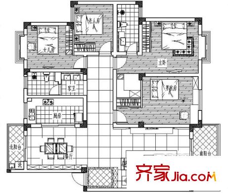 包河花園 4室 戶(hù)型圖
