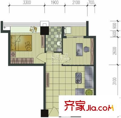 創(chuàng)智廣場(chǎng) 2室 戶型圖