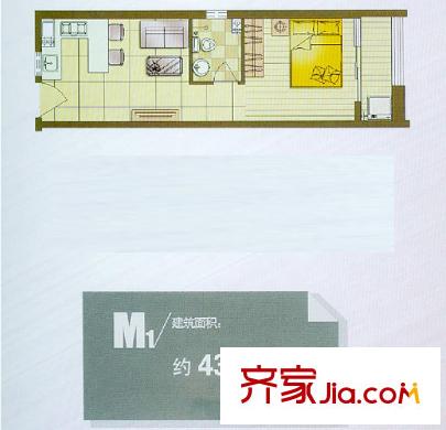 創(chuàng)智廣場(chǎng) 1室 戶型圖