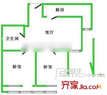 湖東景園 2室 戶型圖