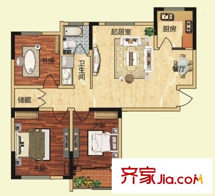包河花園 3室 戶(hù)型圖