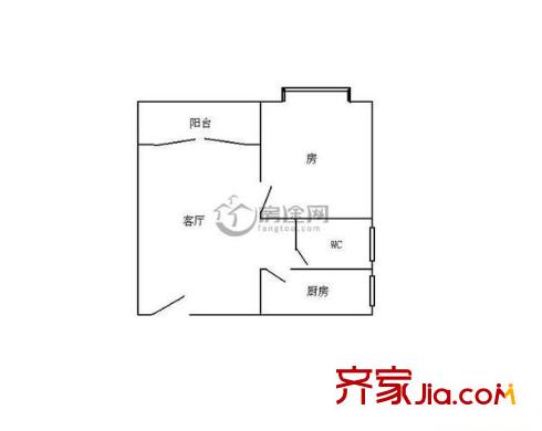 琥珀山莊 1室 戶型圖