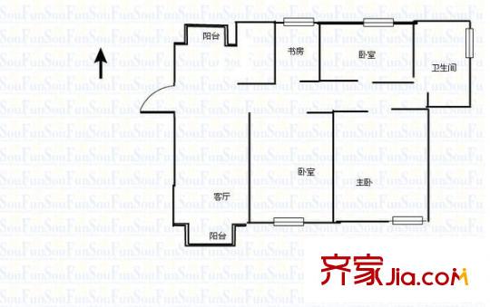 琥珀山莊 3室 戶型圖