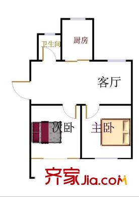 琥珀山莊 2室 戶型圖