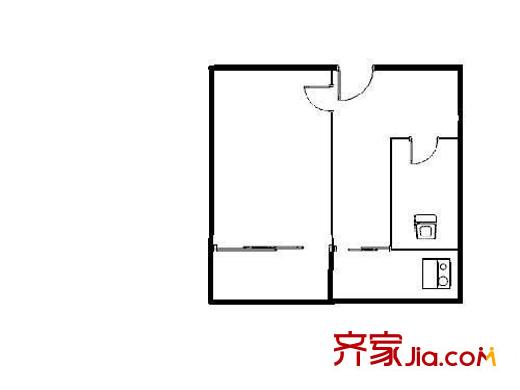 琥珀山莊 1室 戶型圖