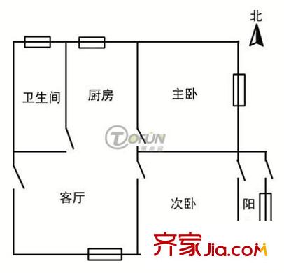 古井豐水源 2室 戶型圖