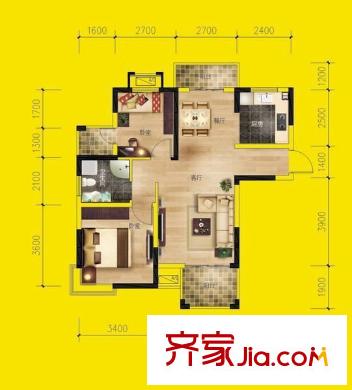 金水灣花園 2室 戶型圖