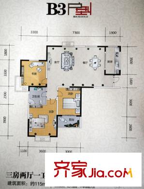 金水灣花園 3室 戶型圖