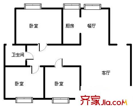 金水灣花園 3室 戶型圖