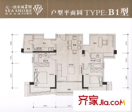 元一濱水城 3室 戶型圖
