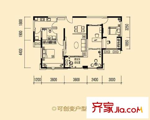 華邦光明世家  3室 戶型圖