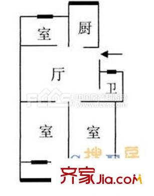 翡翠園 3室 戶型圖