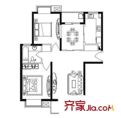 翡翠園 3室 戶型圖