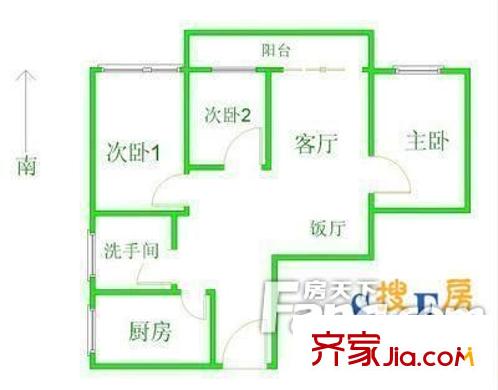 蜀南庭苑 3室 戶型圖