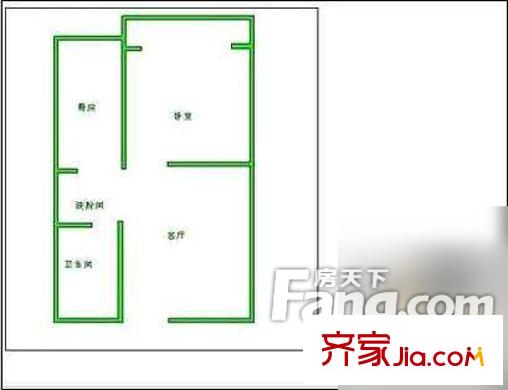 蜀南庭苑 1室 戶型圖