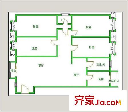 蜀南庭苑 4室 戶型圖