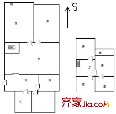 翠竹園 5室 戶型圖