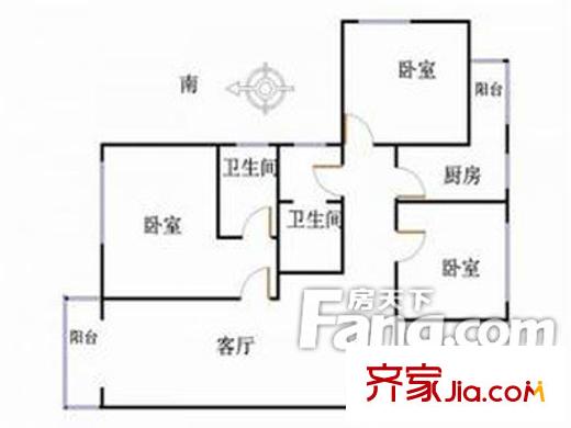 桂竹苑小區(qū)戶型圖桂竹園小區(qū) 3室 戶型圖 3室2廳2衛(wèi)1廚