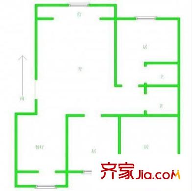 翡翠園 3室 戶型圖