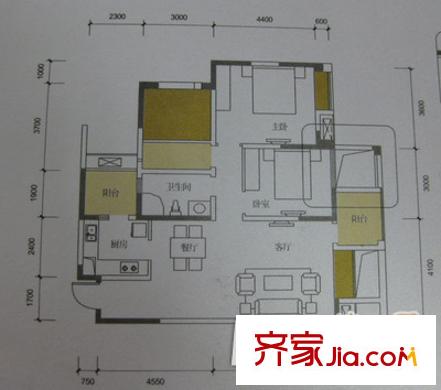 蜀南庭苑 2室 戶型圖