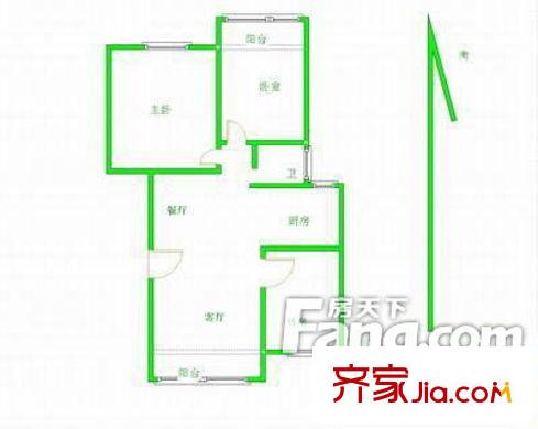 翠竹園 3室 戶型圖